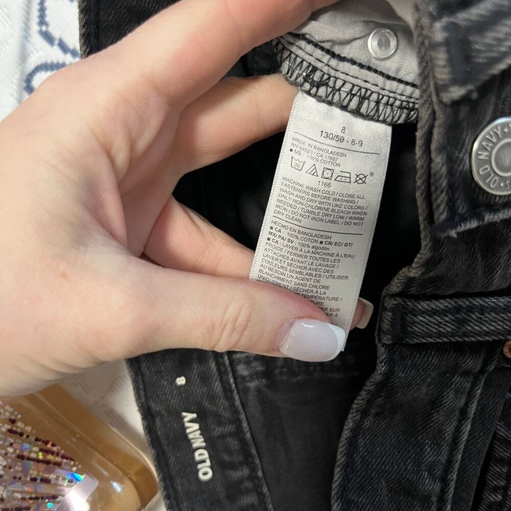 NEW Old Navy Girl's Black Baggy Wide Leg Jeans Size 8 - Picture 7 of 7